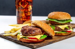 Black pepper beef steak hamburger