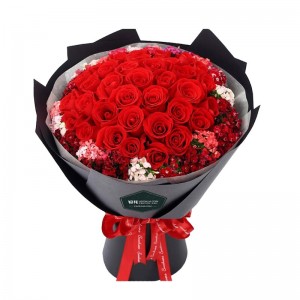 Magnificent and colorful -33 red roses+acacia plum Korean flower bouquets