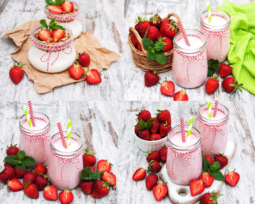 Strawberry and milk